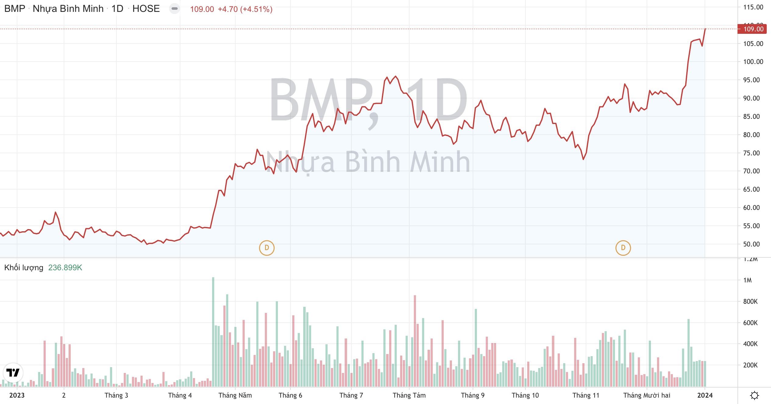 Cổ phiếu BMP lập đỉnh mới, lãi ròng năm 2023 của Nhựa Bình Minh có thể cao nhất lịch sử 3