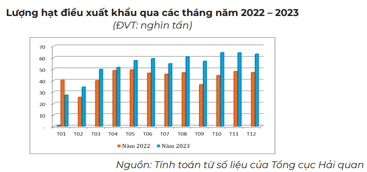 Xuất khẩu hạt điều của Việt Nam có nhiều dư địa tăng trưởng trong năm 2024