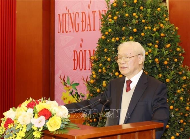 Tổng Bí thư Nguyễn Phú Trọng chúc Tết lãnh đạo, nguyên lãnh đạo Đảng, Nhà nước 3