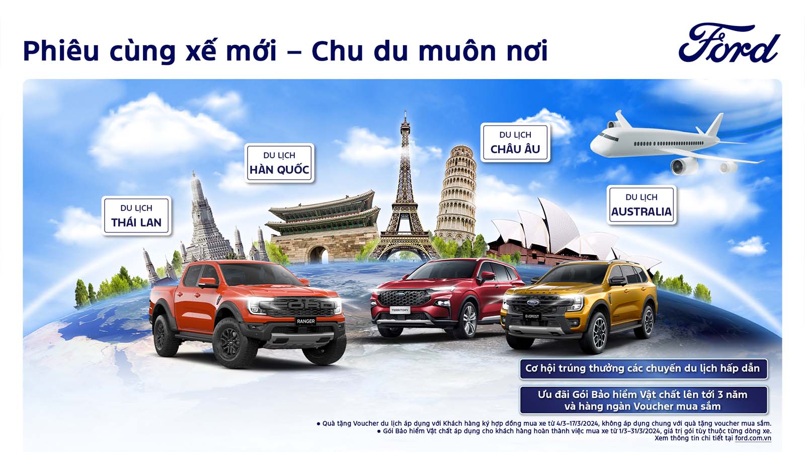 Ford Việt Nam tung ưu đãi gói bảo hiểm vật chất 3 năm cho xe bán trong tháng 3/2024