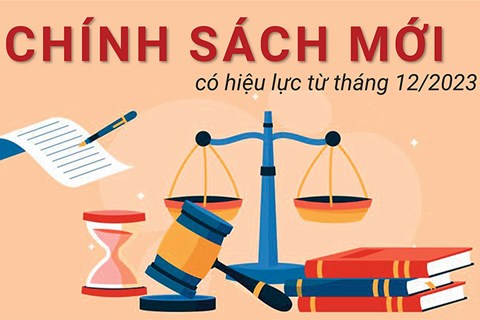 Một số chính sách mới có hiệu lực từ tháng 12/2023