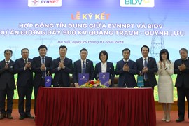 EVNNPT ký hợp đồng tín dụng hơn 15.600 tỷ đồng cho các dự án đường dây 500kV mạch 3 từ Quảng Trạch đến Phố Nối