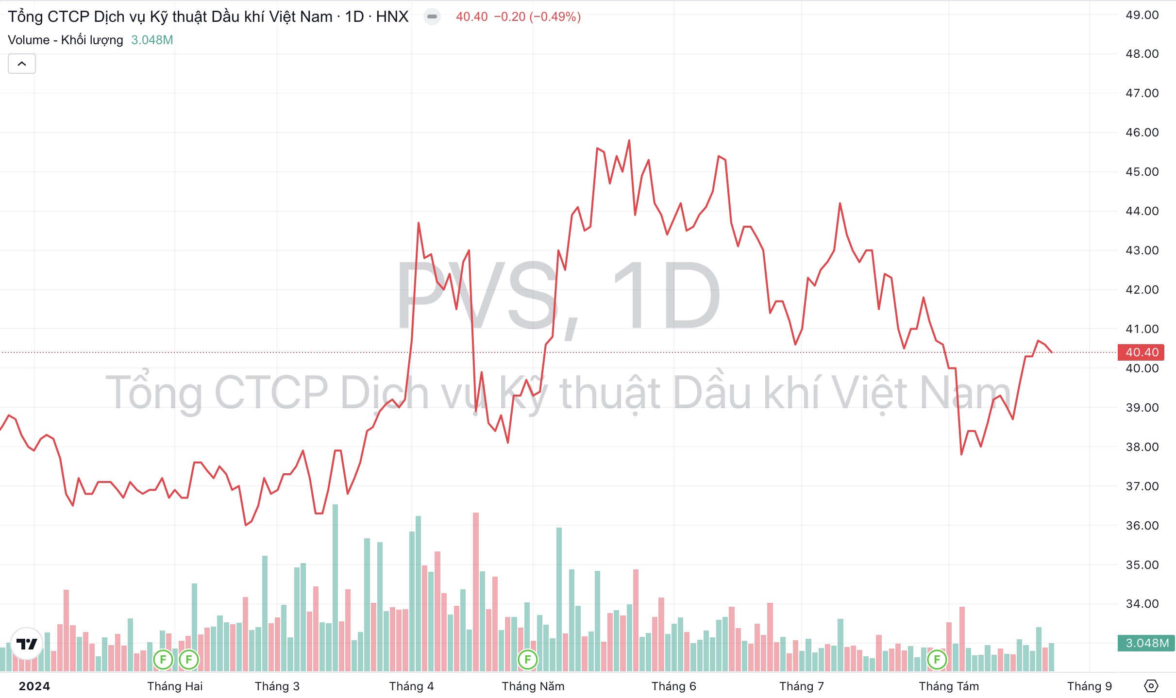 Giá cổ phiếu PVS Dịch vụ Kỹ thuật Dầu khí