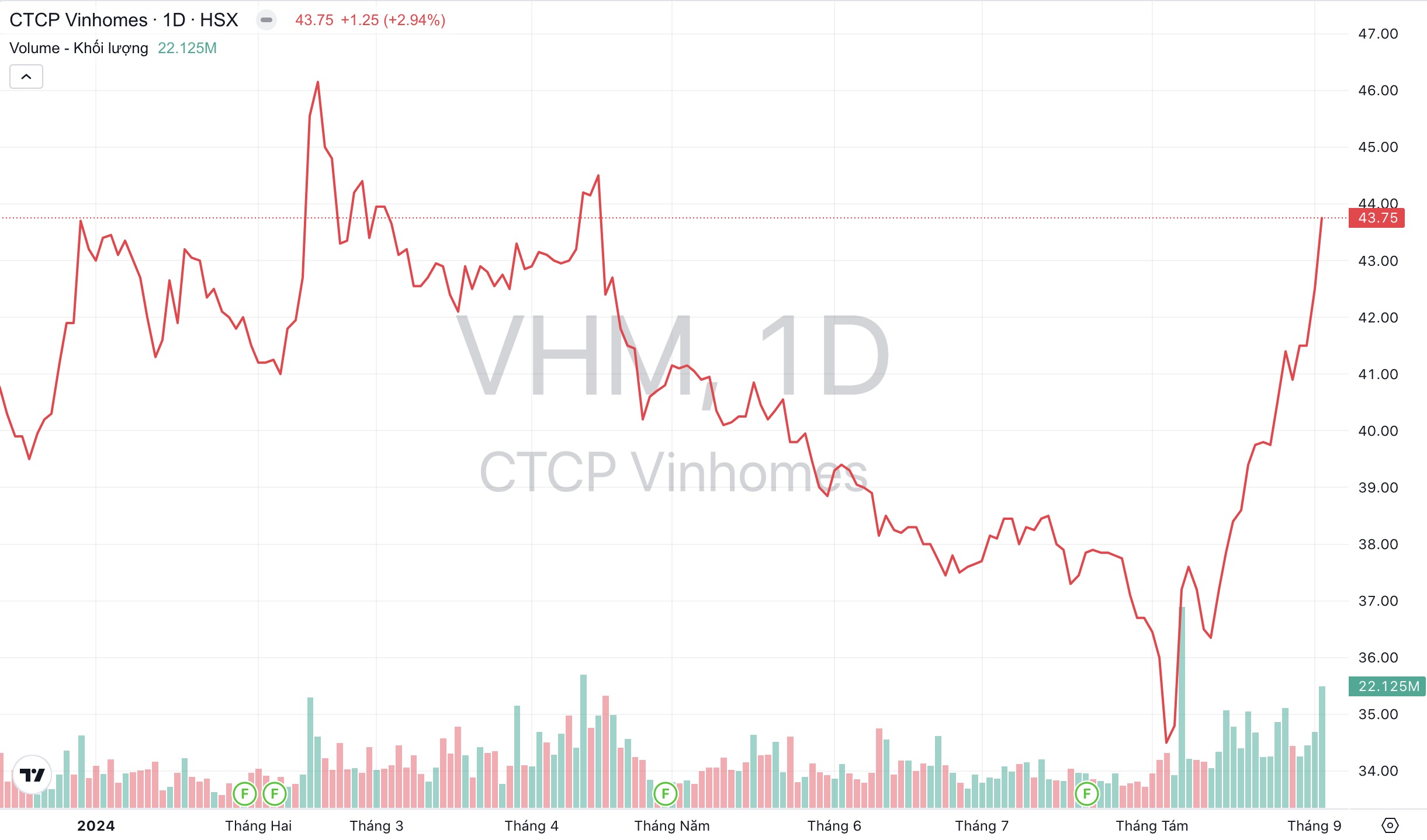 Giá cổ phiếu VHM Vinhomes