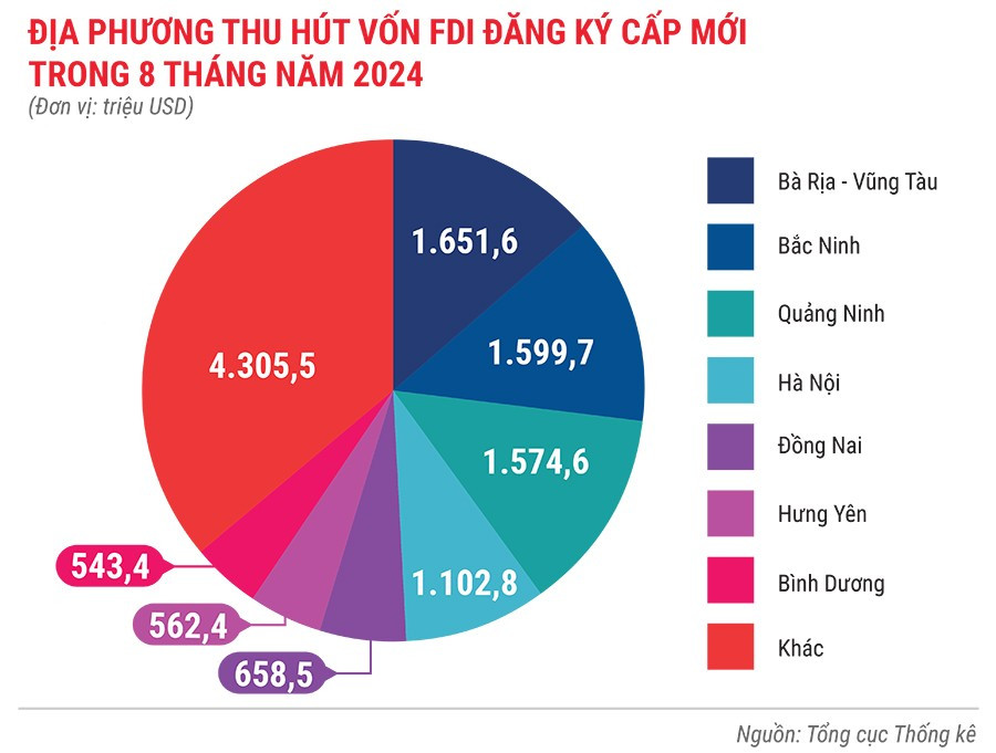 Địa phương thu hút vốn FDI đăng ký cấp mới trong 8 tháng đầu năm 2024.jpg