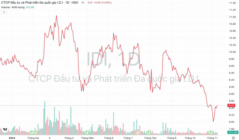 Giá cổ phiếu IDI Đa Quốc Gia IDI