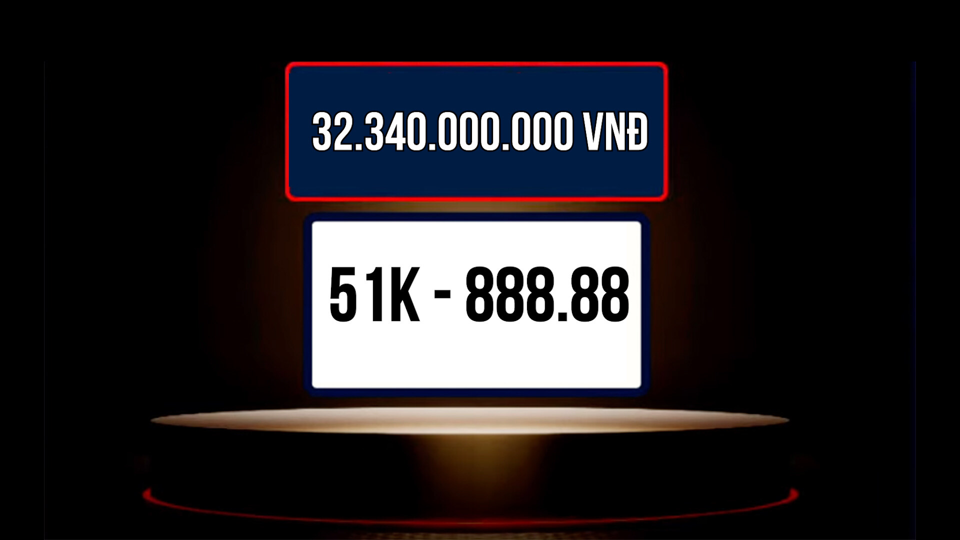Biển số TP. HCM 51K-888.88 (32,34 tỷ đồng) là biển số được trả giá cao nhất từ trước đến nay
