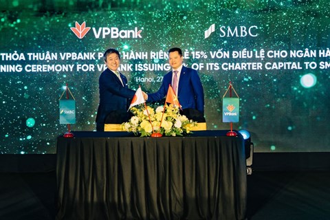 Bán xong 15% vốn cho SMBC, VPBank thành ngân hành có vốn chủ sở hữu lớn thứ hai hệ thống