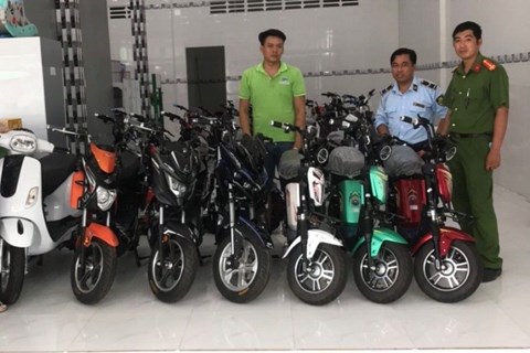 Thu giữ nhiều sản phẩm xe đạp điện nhập lậu ở Bến Tre