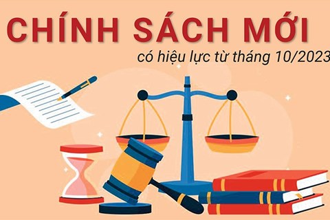 Một số chính sách mới có hiệu lực từ tháng 10/2023